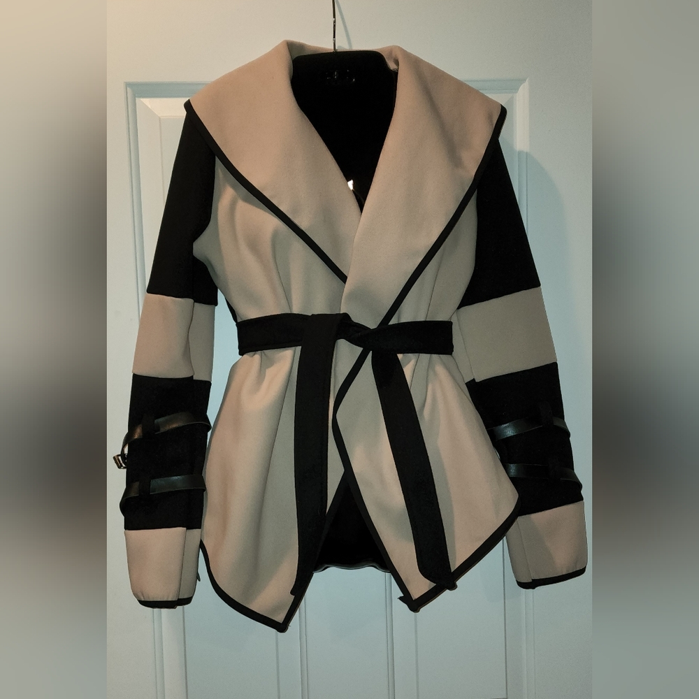 Back In Stock Wrap-Front Color Block Jacket
